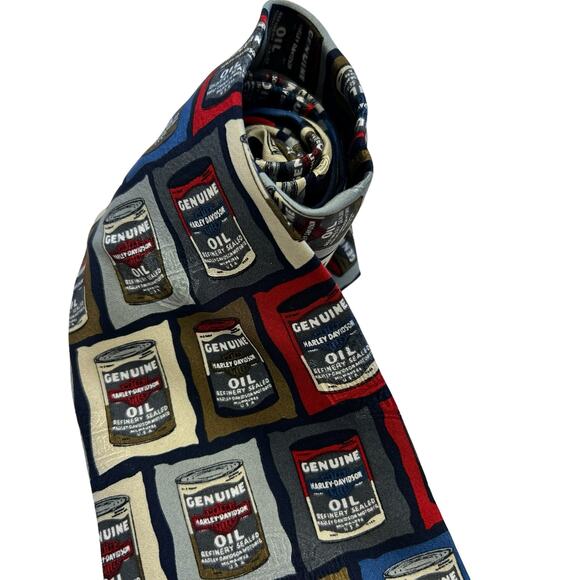 Genuine Harley Davidson 1998 Oil Can Tie Vintage 100% Silk Ralph Marlin & Co. - Picture 3 of 9